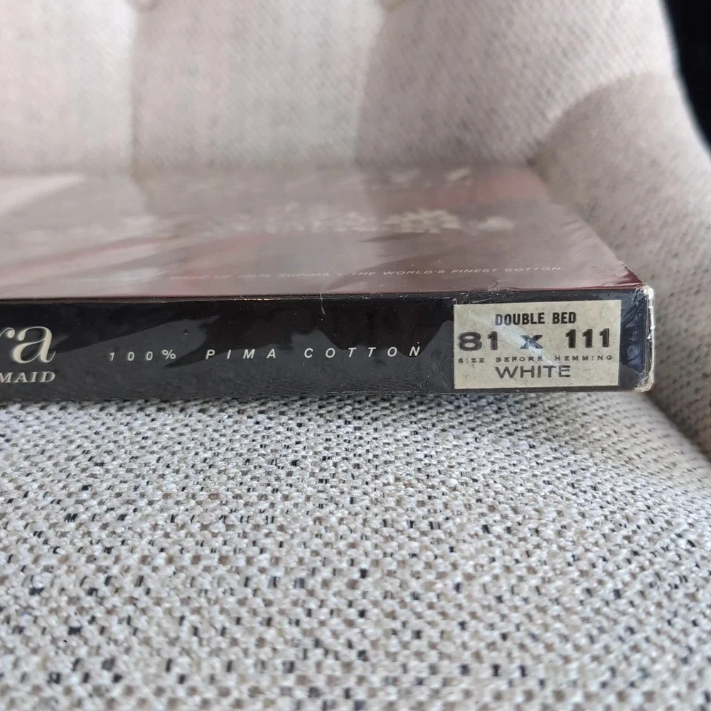Vintage Springmaid Tiara White Flat Sheet Double NOS Sealed Supima Pima Cotton